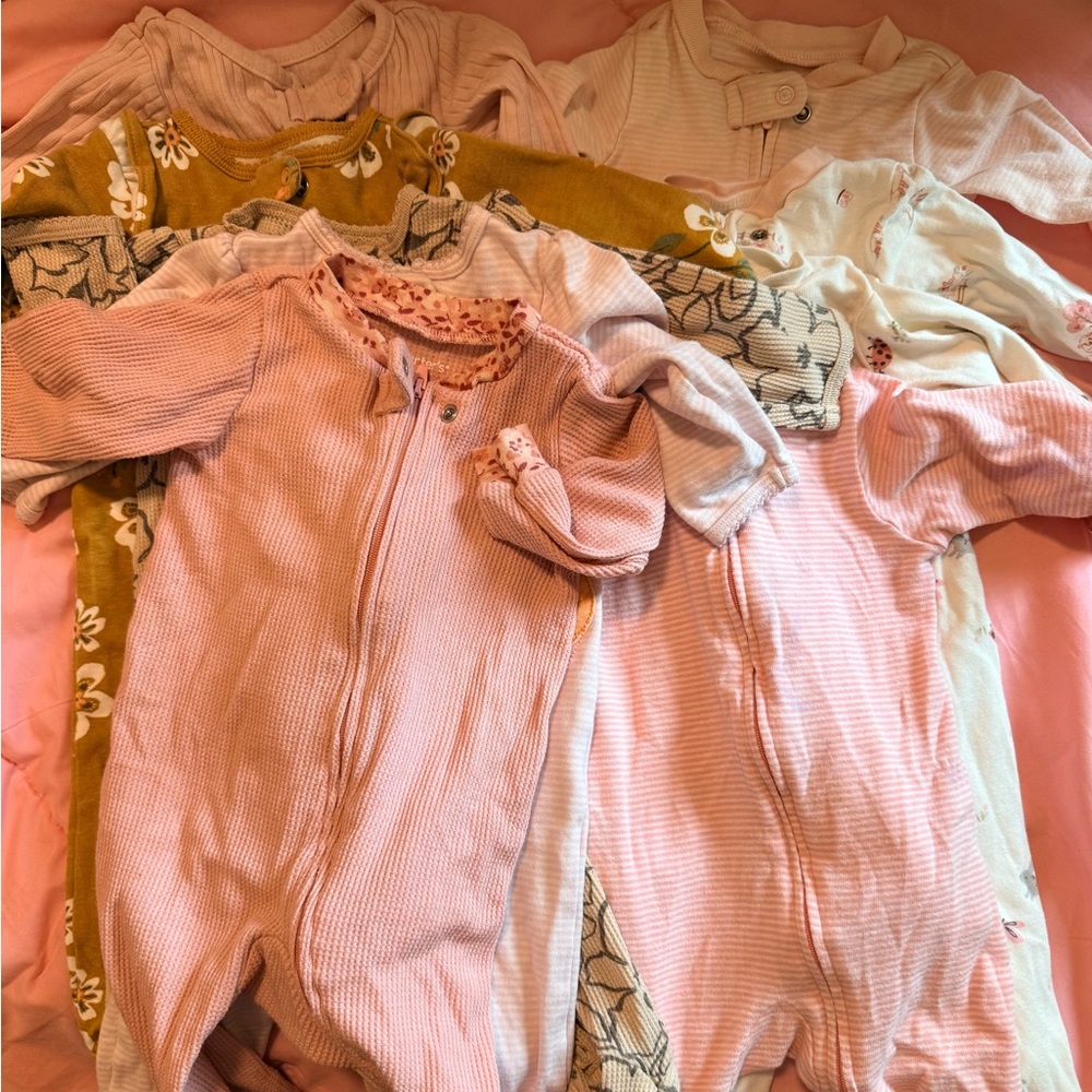 Carter's Pink and Yellow Kids Footies